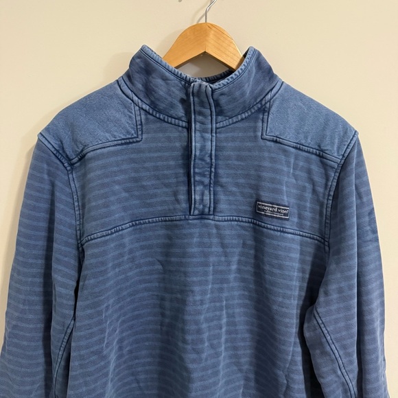 Vineyard Vines Sweater Blue Moonshine Woodhouse Striped Pullover Quarter Zip - Picture 11 of 16